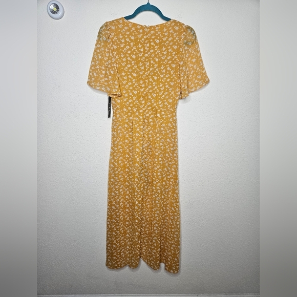 NWT Lulu's After-Bloom Delight Golden Yellow Ditsy Floral Print Midi Dress XS - Picture 11 of 16